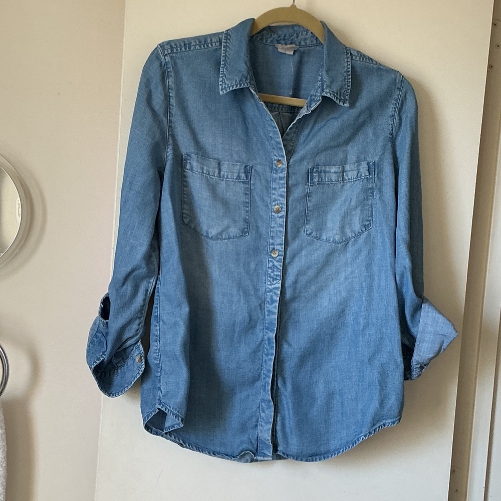 Casual CHICOS Denim Button-Up Shirt